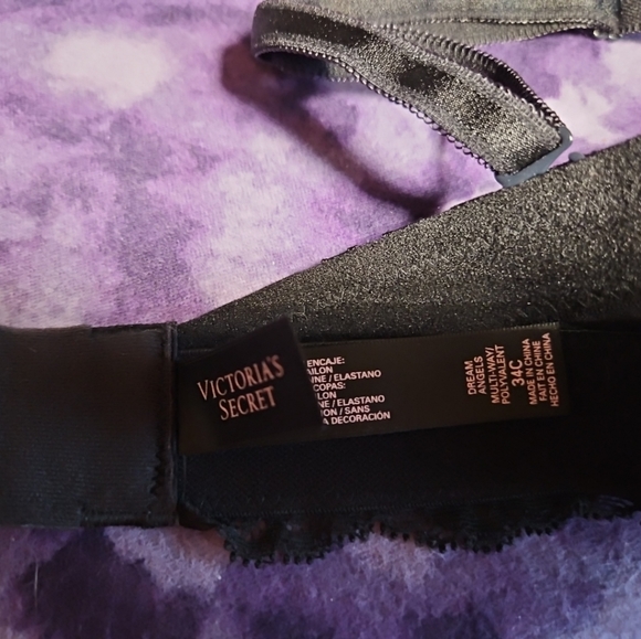 Victoria's Secret Woman Bra 34C Black Padded Lace Dream Angels MULTI-WAY - Picture 3 of 5